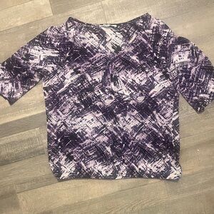 Cleo Women's Top in Purple and Black Abstract